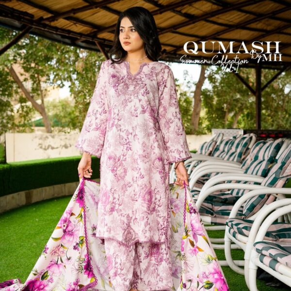 Elegant Pink Floral Lawn Suit