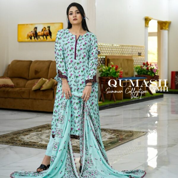 Aqua Bloom 3-Piece Lawn Suit