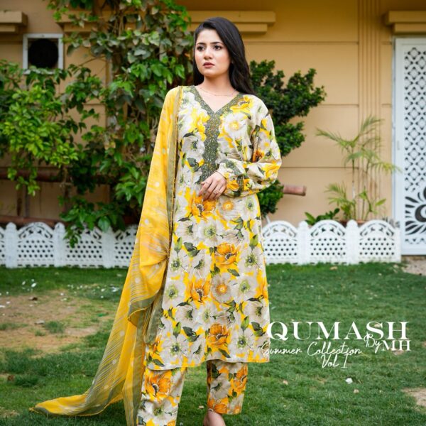 Sunlight Bloom 3-Piece Lawn Suit