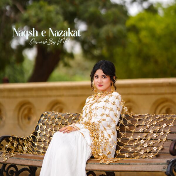 Naqsh-e-Nazakat – Handmade Mirror Dupatta & Gharara Set