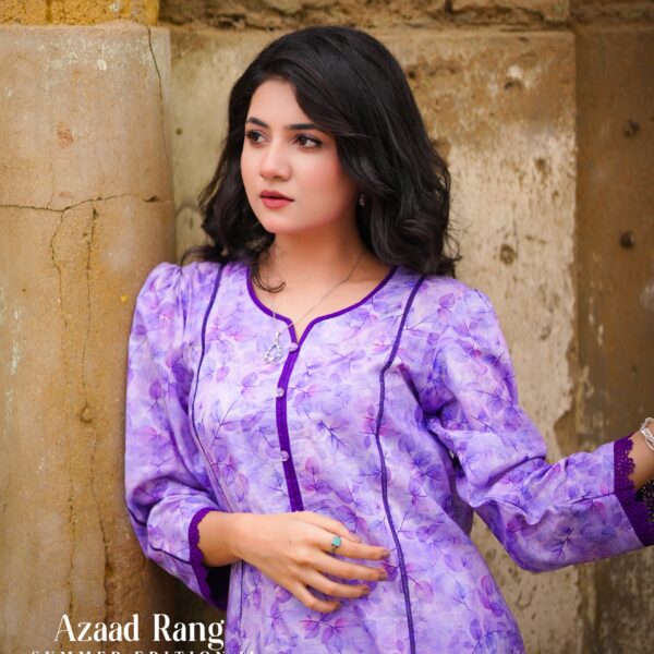 Lavender Whispers — Printed Lawn Kurti 🌸 Azaad Rang — Summer Edition II | Qumash By MH 🌸